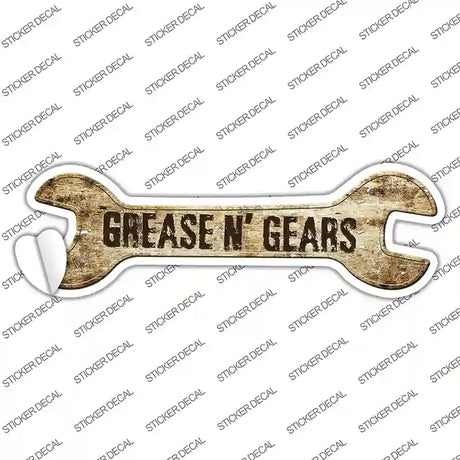 Grease And Gears Novelty Wrench Sticker Decal