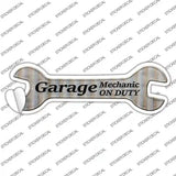 Garage Mechanic On Duty Novelty Wrench Sticker Decal