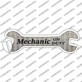 Mechanic On Duty Novelty Wrench Sticker Decal