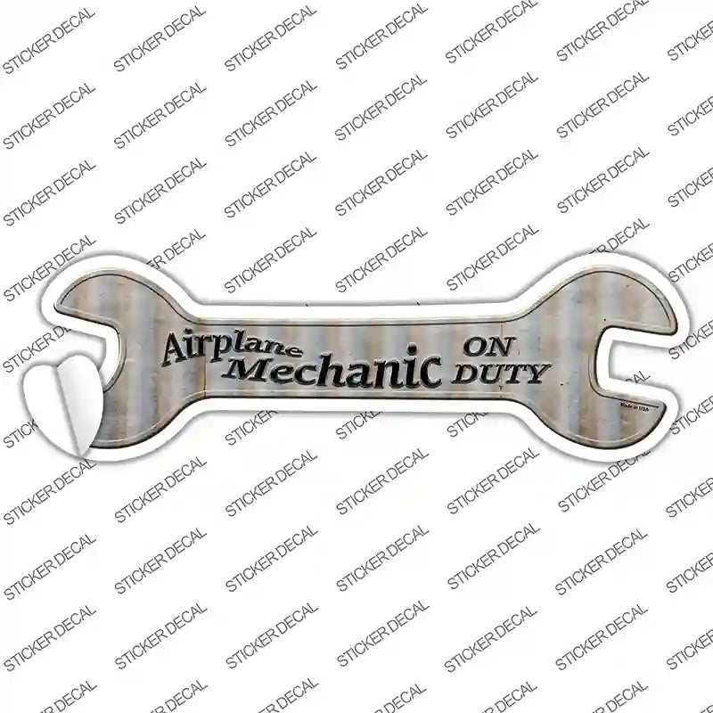Airplane Mechanic On Duty Novelty Wrench Sticker Decal