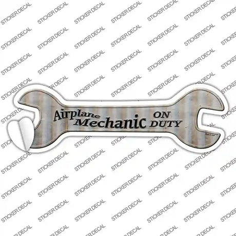 Airplane Mechanic On Duty Novelty Wrench Sticker Decal