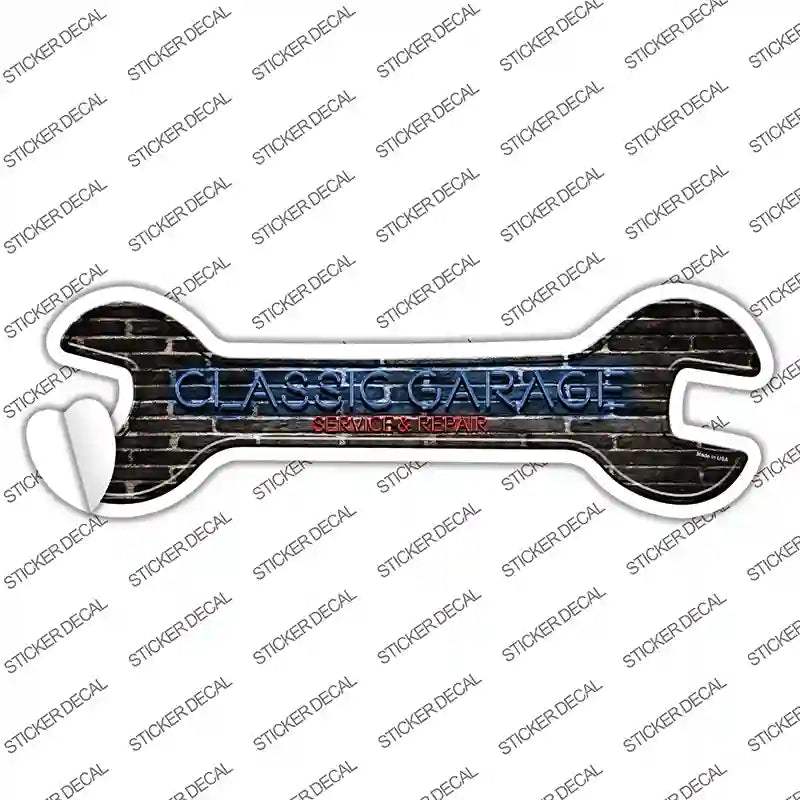 Classic Garage Novelty Wrench Sticker Decal