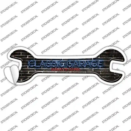 Classic Garage Novelty Wrench Sticker Decal