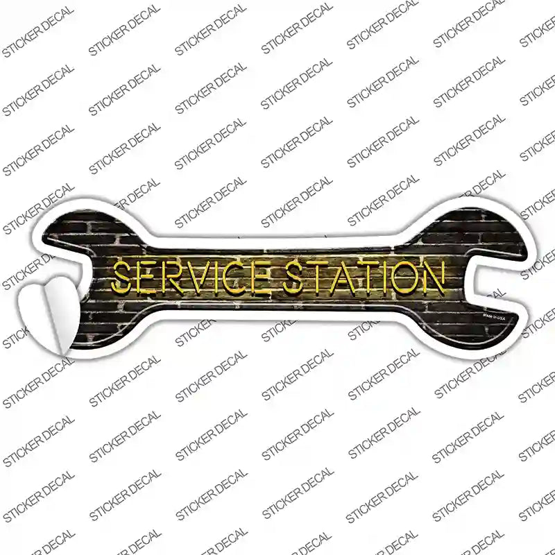 Service Station Novelty Wrench Sticker Decal