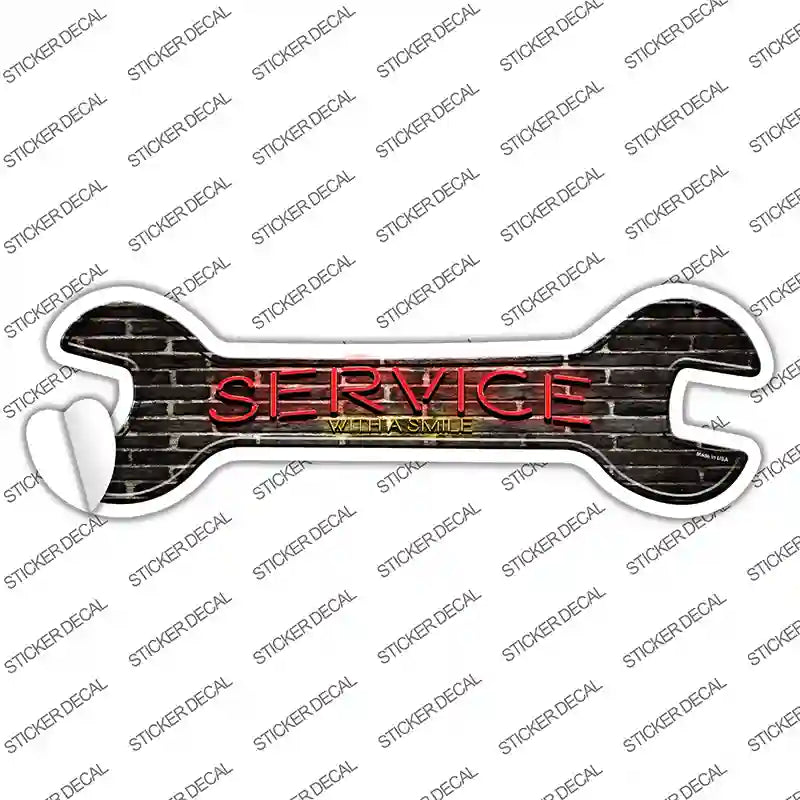 Service With A Smile Novelty Wrench Sticker Decal