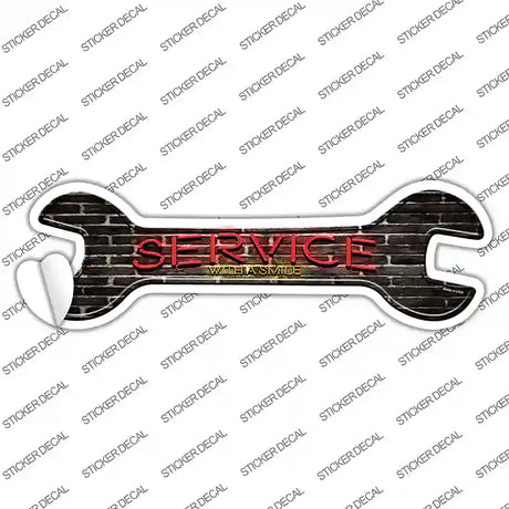 Service With A Smile Novelty Wrench Sticker Decal