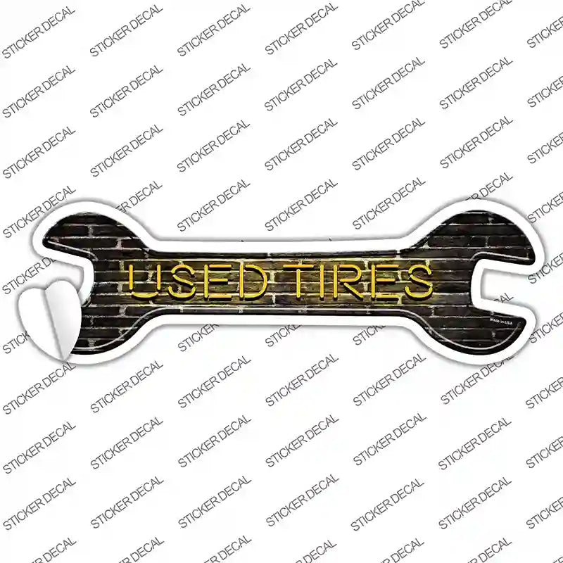 Used Tires Brick Novelty Wrench Sticker Decal