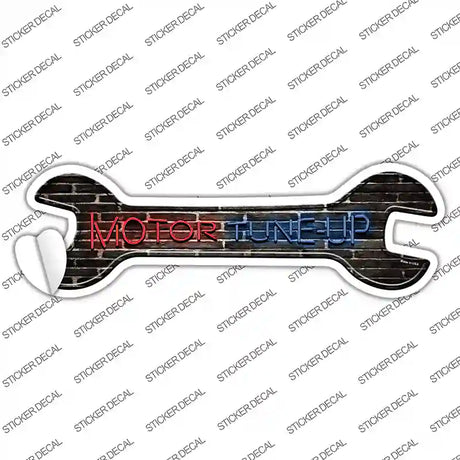 Motor Tune Up Novelty Wrench Sticker Decal