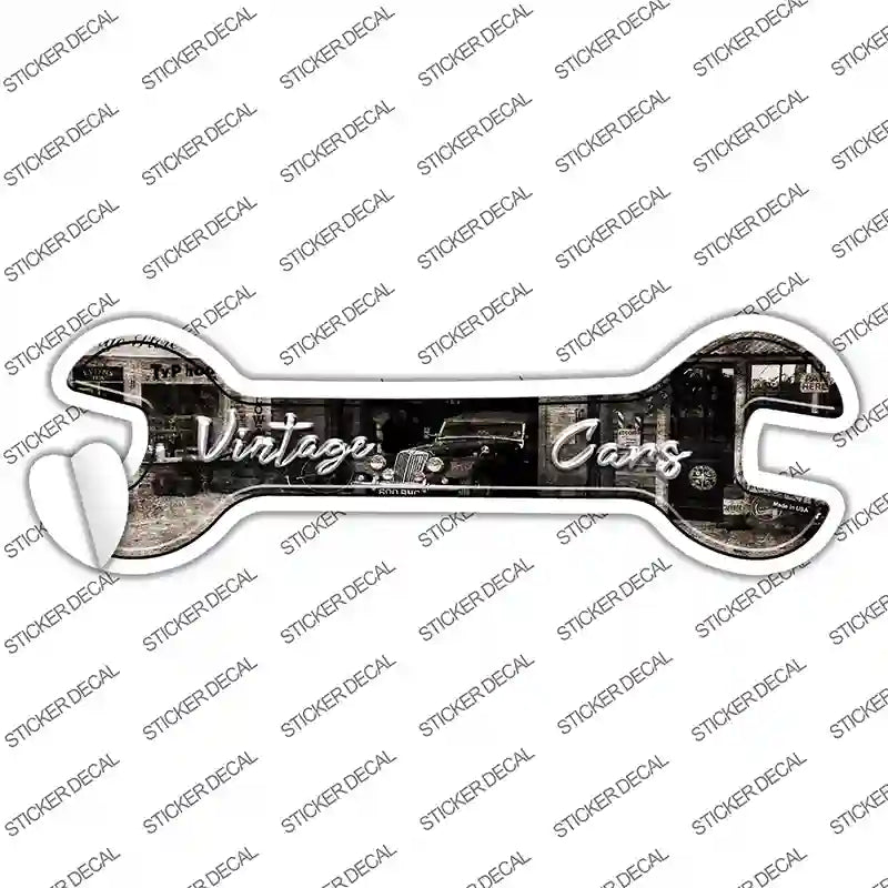 Vintage Cars Novelty Wrench Sticker Decal