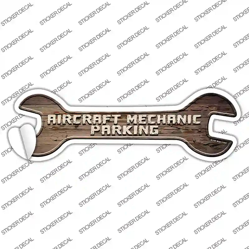 Aircraft Mechanic Parking Novelty Wrench Sticker Decal