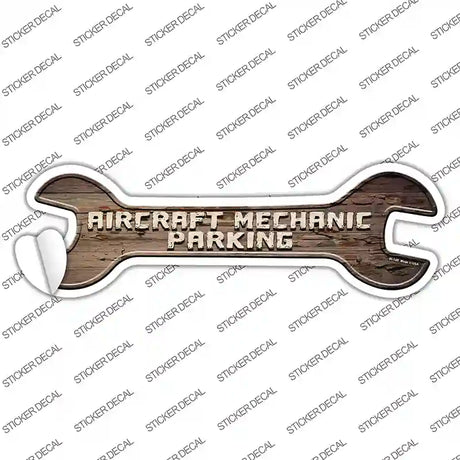 Aircraft Mechanic Parking Novelty Wrench Sticker Decal