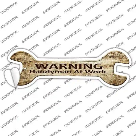 Handyman At Work Novelty Wrench Sticker Decal
