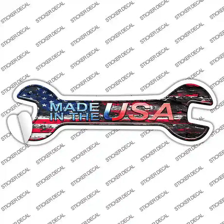 Made In The USA Novelty Wrench Sticker Decal