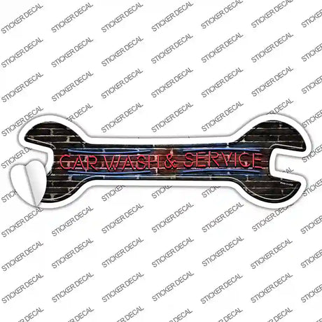 Car Wash and Service Novelty Wrench Sticker Decal