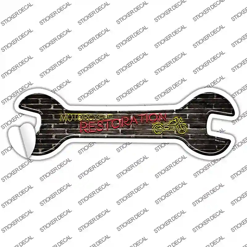 Motorcycle Restoration Novelty Wrench Sticker Decal