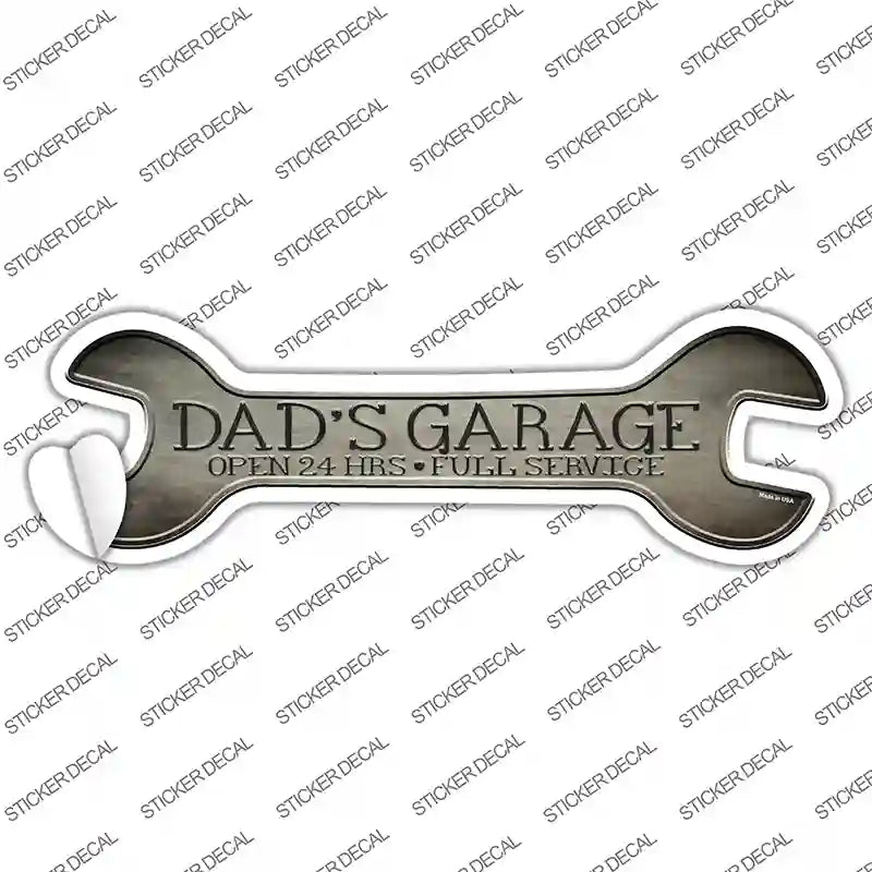Dads Garage Novelty Wrench Sticker Decal