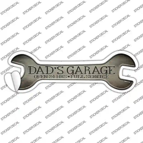 Dads Garage Novelty Wrench Sticker Decal
