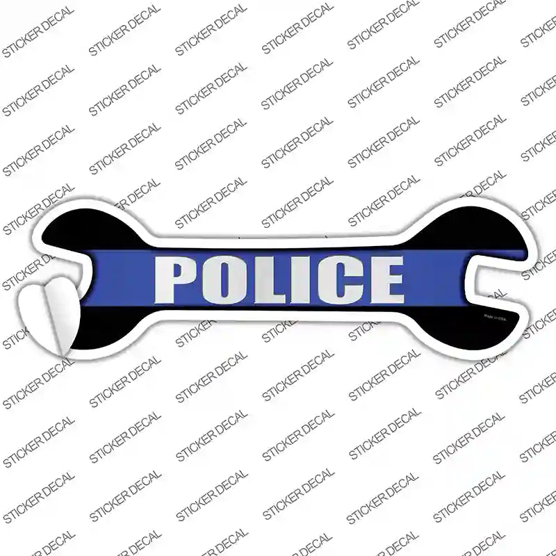 Police Thin Blue Line Novelty Wrench Sticker Decal