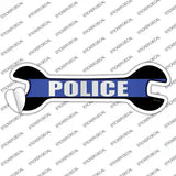 Police Thin Blue Line Novelty Wrench Sticker Decal