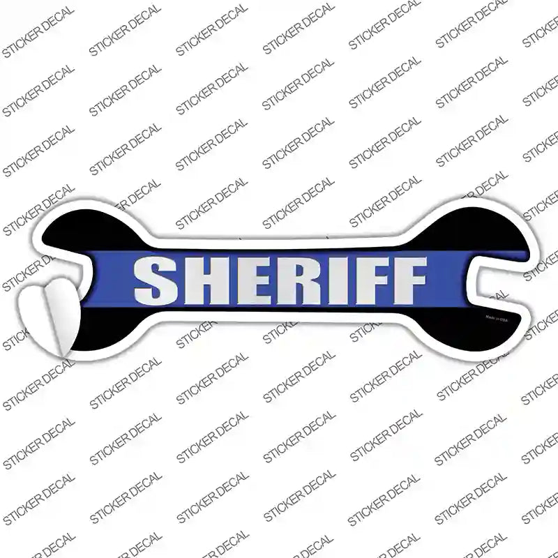 Sheriff Thin Blue Line Novelty Wrench Sticker Decal