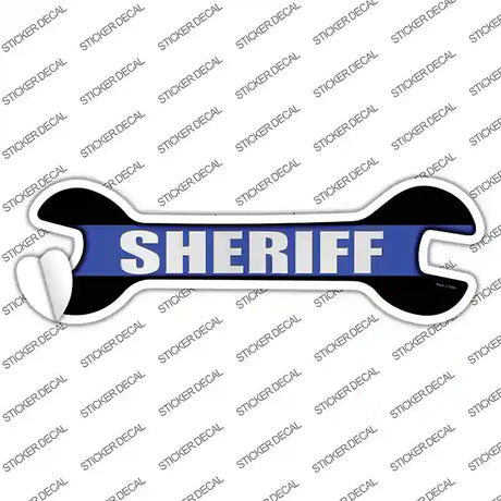 Sheriff Thin Blue Line Novelty Wrench Sticker Decal