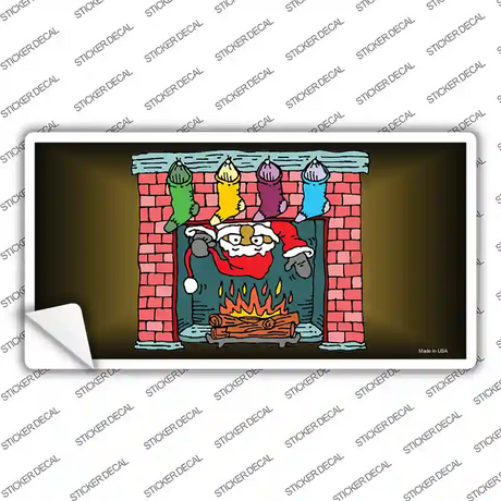 Santa Chimney Novelty Sticker Decal