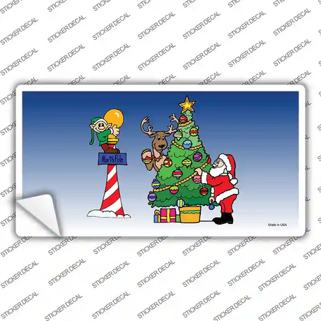 Santa Elf Tree Novelty Sticker Decal