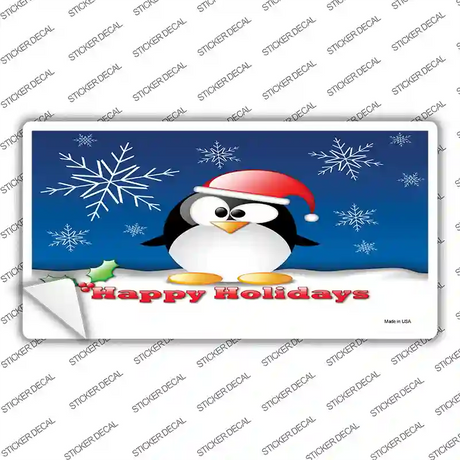 Happy Holidays Penguin Novelty Sticker Decal