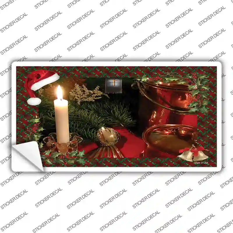 Wreath And Candle Novelty Sticker Decal