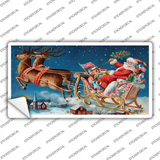 Santa Sleigh Novelty Sticker Decal
