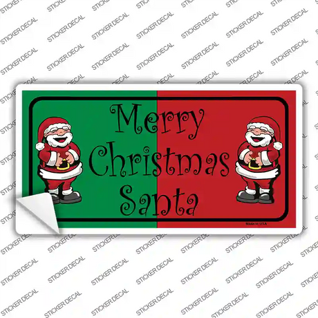 Green Red Santa Novelty Sticker Decal