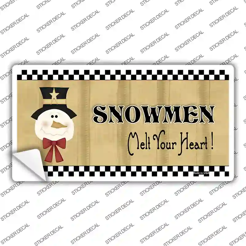 Snowmen Melt Your Heart Novelty Sticker Decal