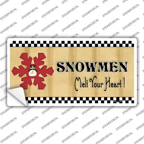 Snowflake Snowmen Melt Your Heart Novelty Sticker Decal