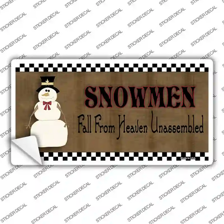 Snowmen Fall From Heaven Novelty Sticker Decal