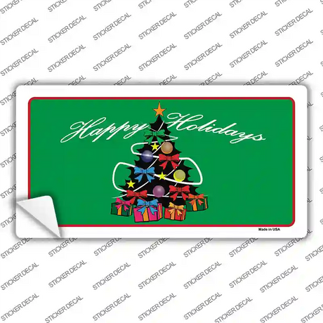 Happy Holidays Christmas Tree Novelty Sticker Decal
