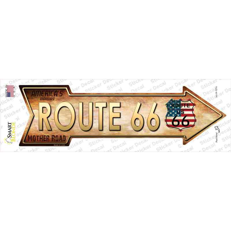 American Flag Route 66 Novelty Arrow Sticker Decal