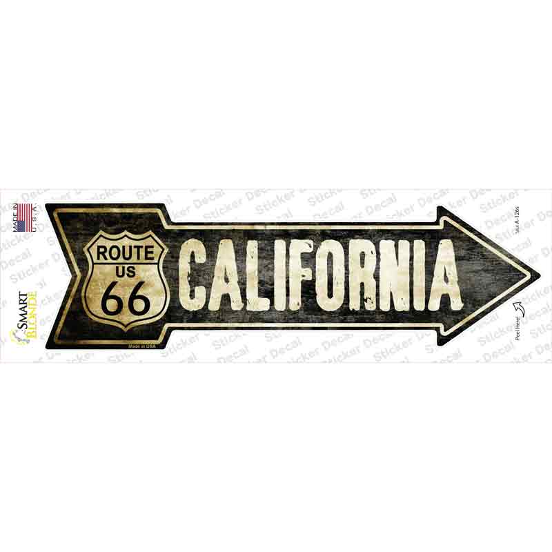 Vintage Route 66 California Novelty Arrow Sticker Decal