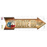 Route 66 Texas Flag Novelty Arrow Sticker Decal