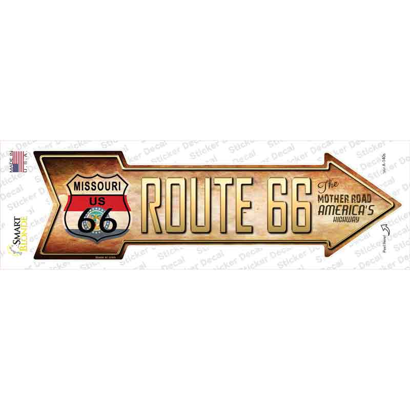 Route 66 Missouri Flag Novelty Arrow Sticker Decal