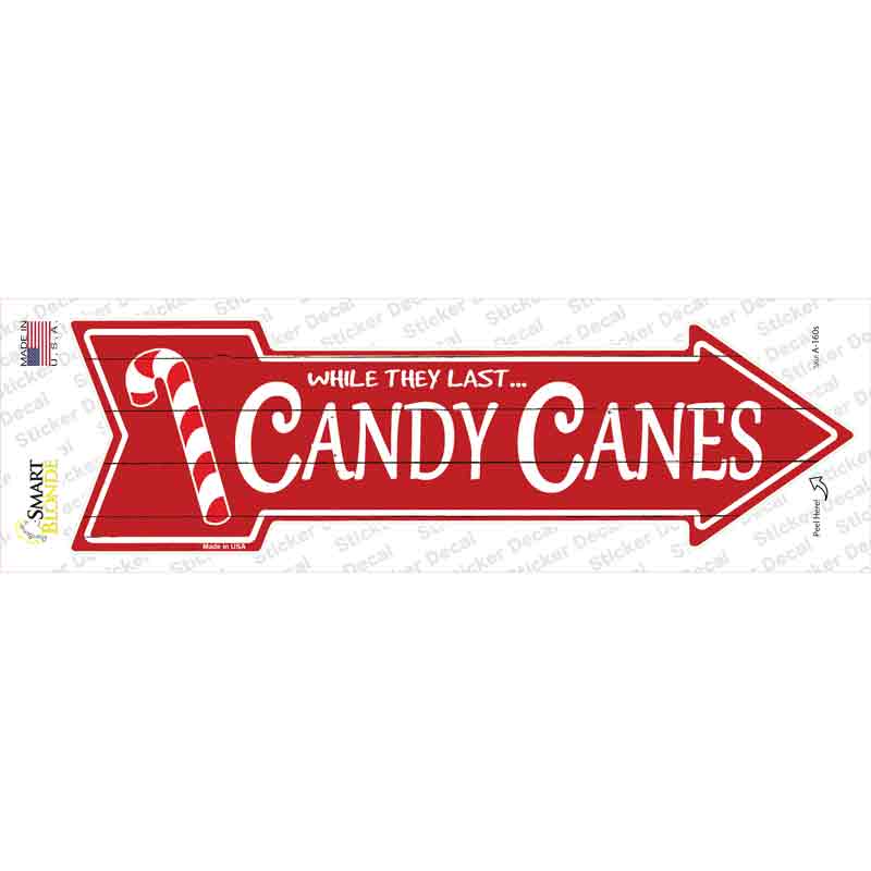 Candy Canes Novelty Arrow Sticker Decal