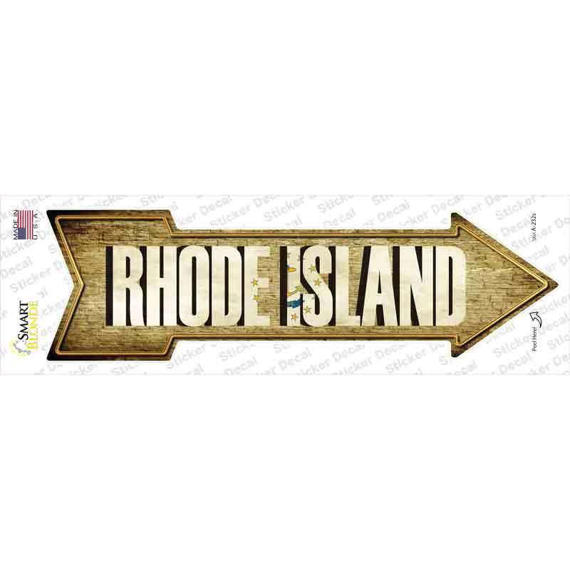 Rhode Island Novelty Arrow Sticker Decal