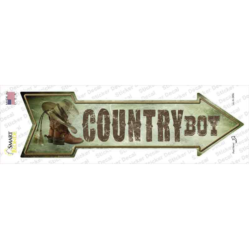 Country Boy Novelty Arrow Sticker Decal