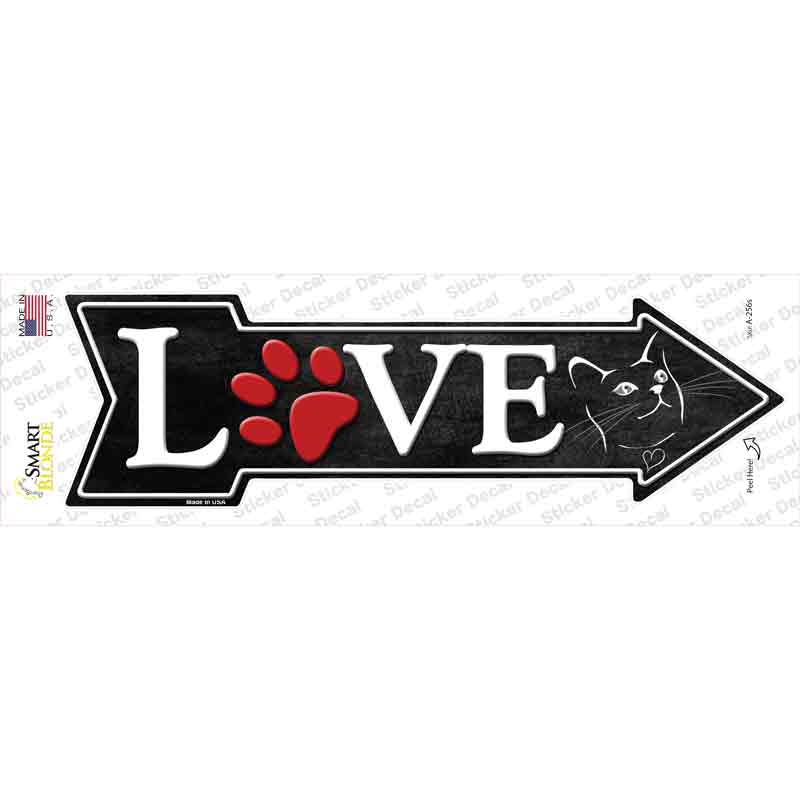Love Cats Novelty Arrow Sticker Decal