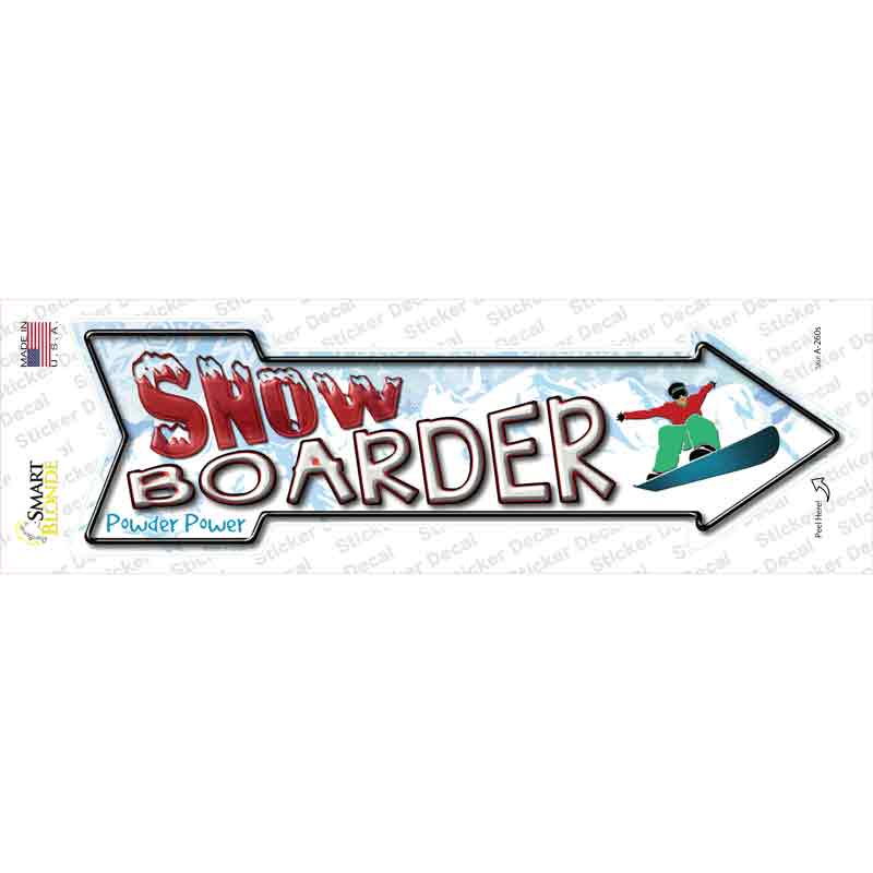 Snowboarder Dude Novelty Arrow Sticker Decal