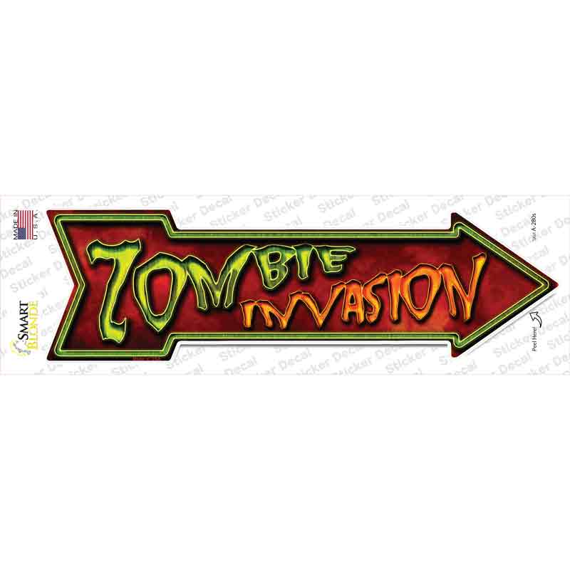 Zombie Invasion Novelty Arrow Sticker Decal