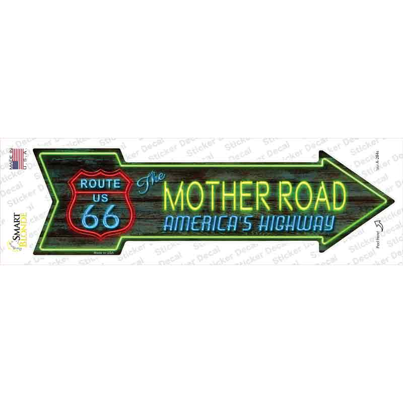 Route 66 Mother Road Neon Novelty Arrow Sticker Decal