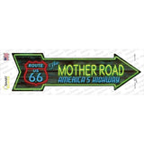 Route 66 Mother Road Neon Novelty Arrow Sticker Decal
