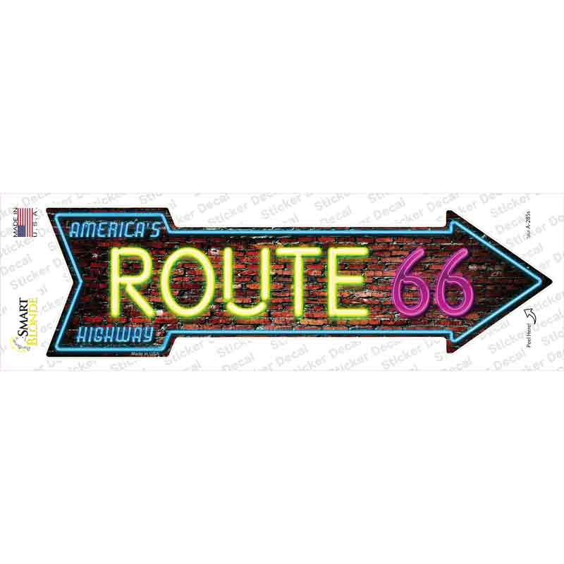 Route 66 Neon Novelty Arrow Sticker Decal