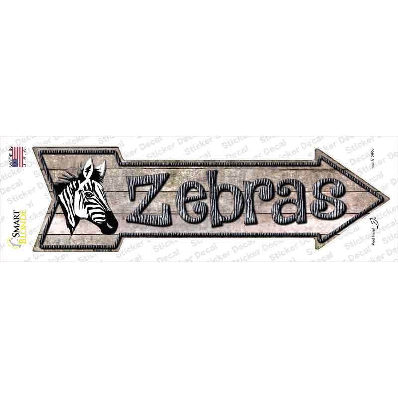 Zebras Novelty Arrow Sticker Decal