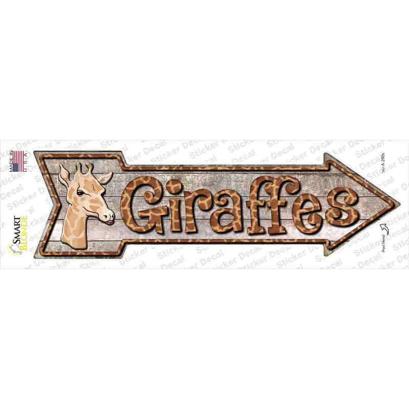Giraffes Novelty Arrow Sticker Decal